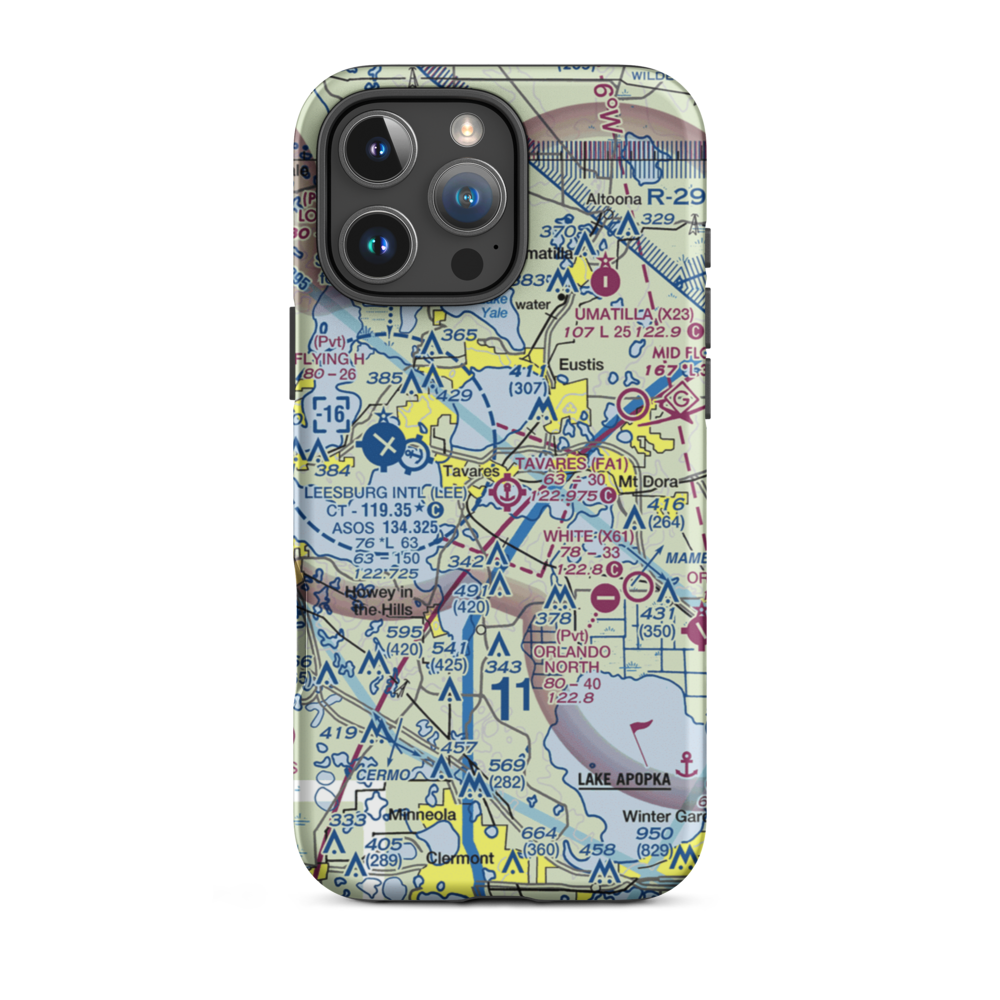 Tavares Seaplane Base (FA1) VFR Sectional  Tough iPhone Case iPhone 16 Pro Max model shown