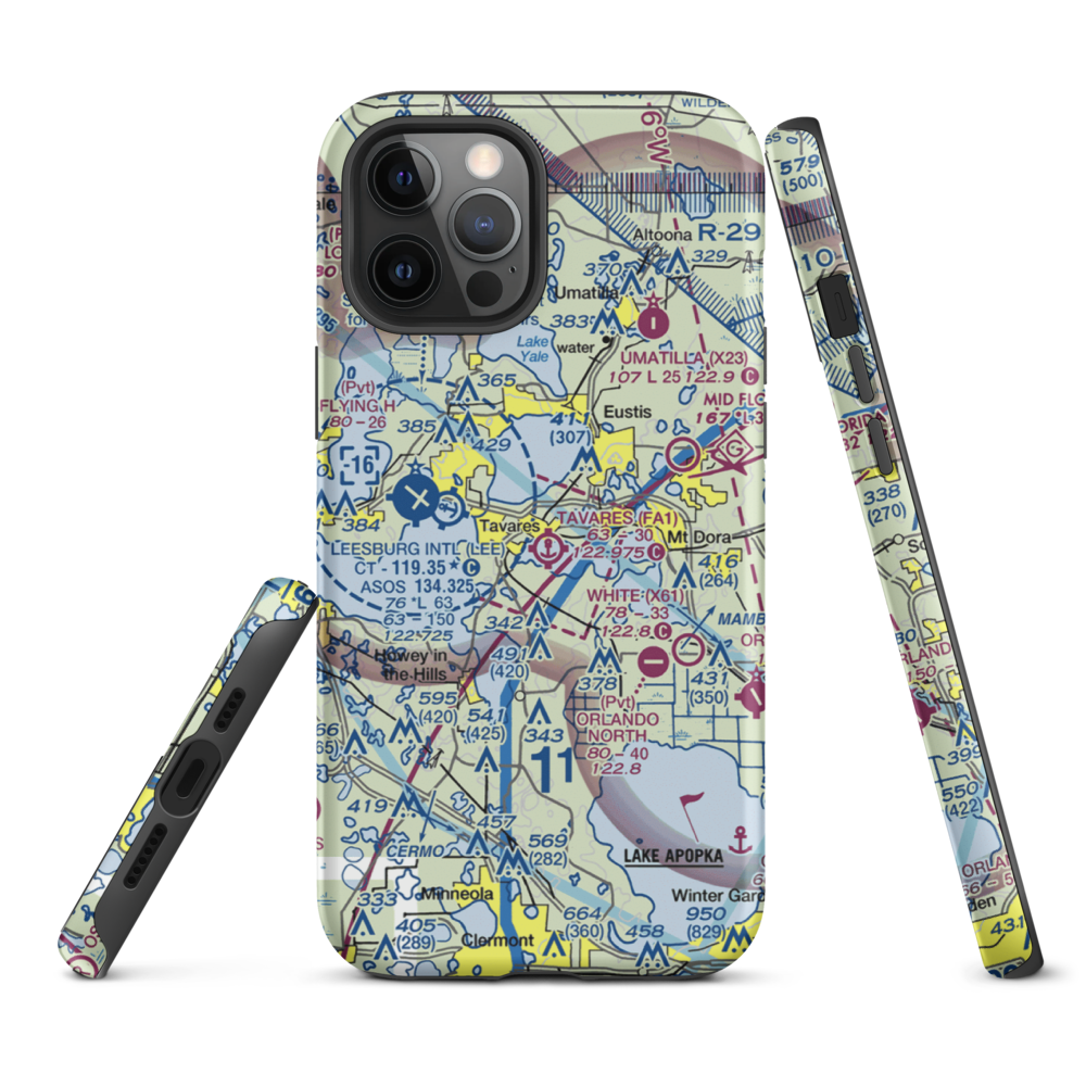 Tavares Seaplane Base (FA1) VFR Sectional  Tough iPhone Case iPhone 12 Pro Max model shown