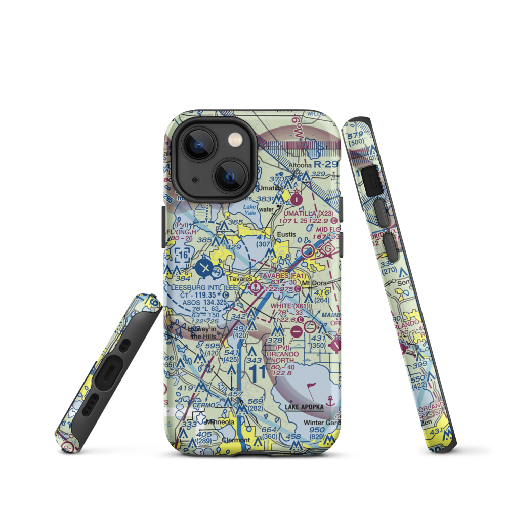 Tavares Seaplane Base (FA1) VFR Sectional  Tough iPhone Case iPhone 13 mini model shown