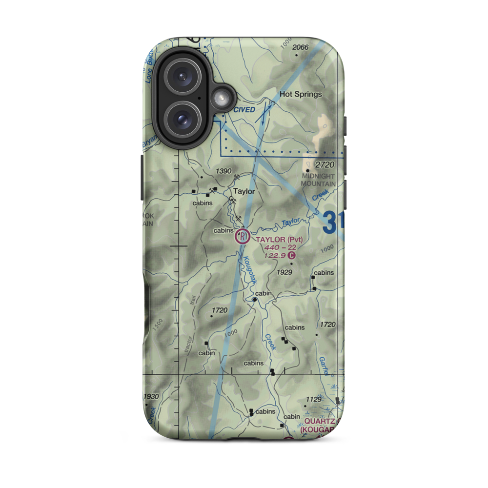 Taylor Airport (AK49) VFR Sectional  Tough iPhone Case iPhone 16 Plus model shown