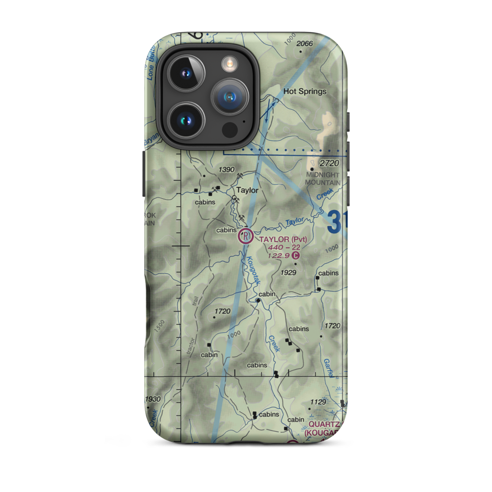 Taylor Airport (AK49) VFR Sectional  Tough iPhone Case iPhone 16 Pro Max model shown