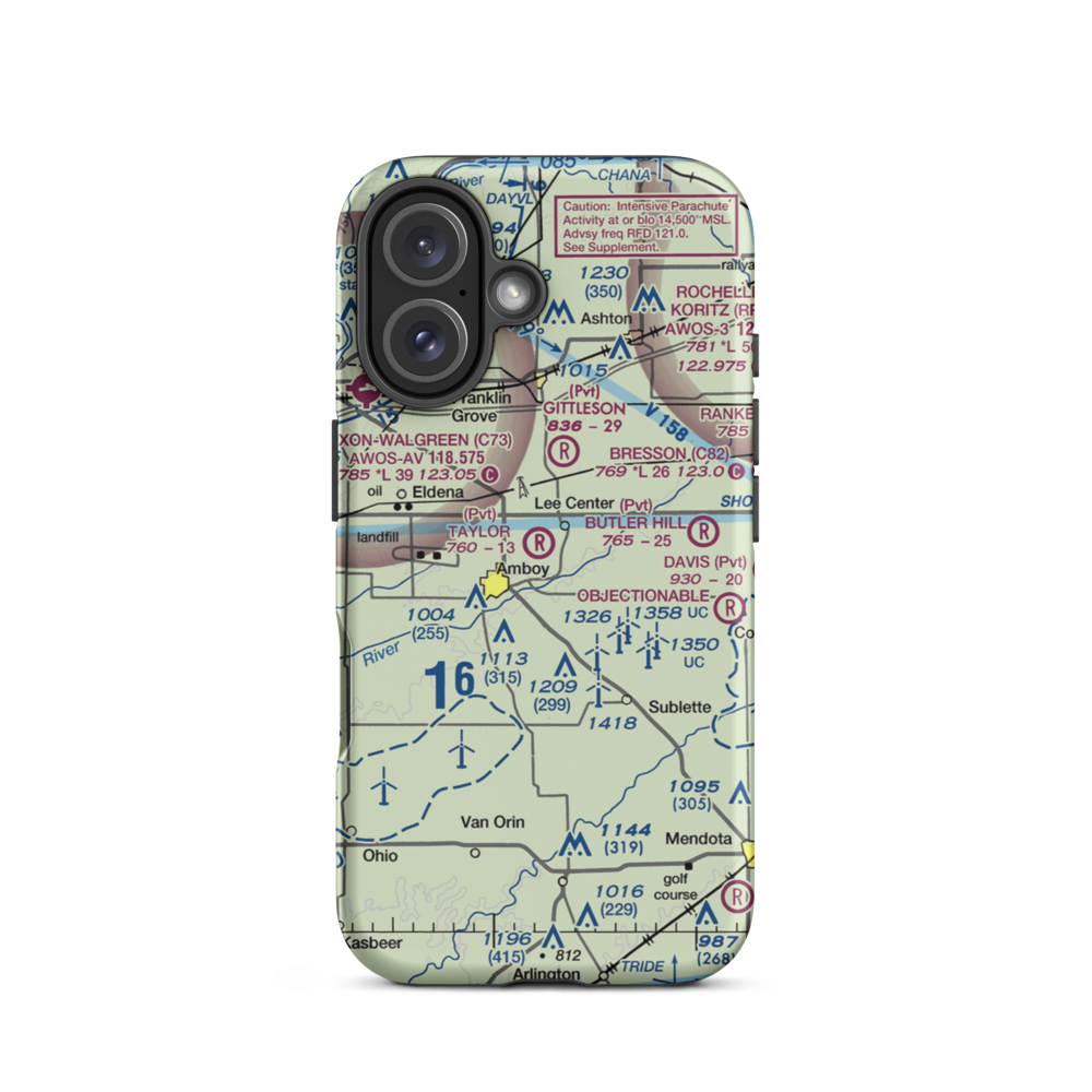 Taylor Airport (IL07) VFR Sectional  Tough iPhone Case iPhone 16 model shown