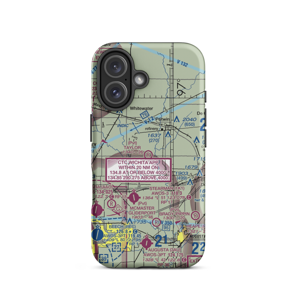 Taylor Airport (SN46) VFR Sectional  Tough iPhone Case iPhone 16 model shown