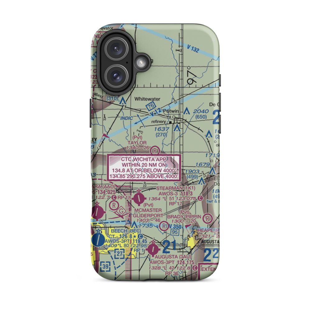 Taylor Airport (SN46) VFR Sectional  Tough iPhone Case iPhone 16 Plus model shown