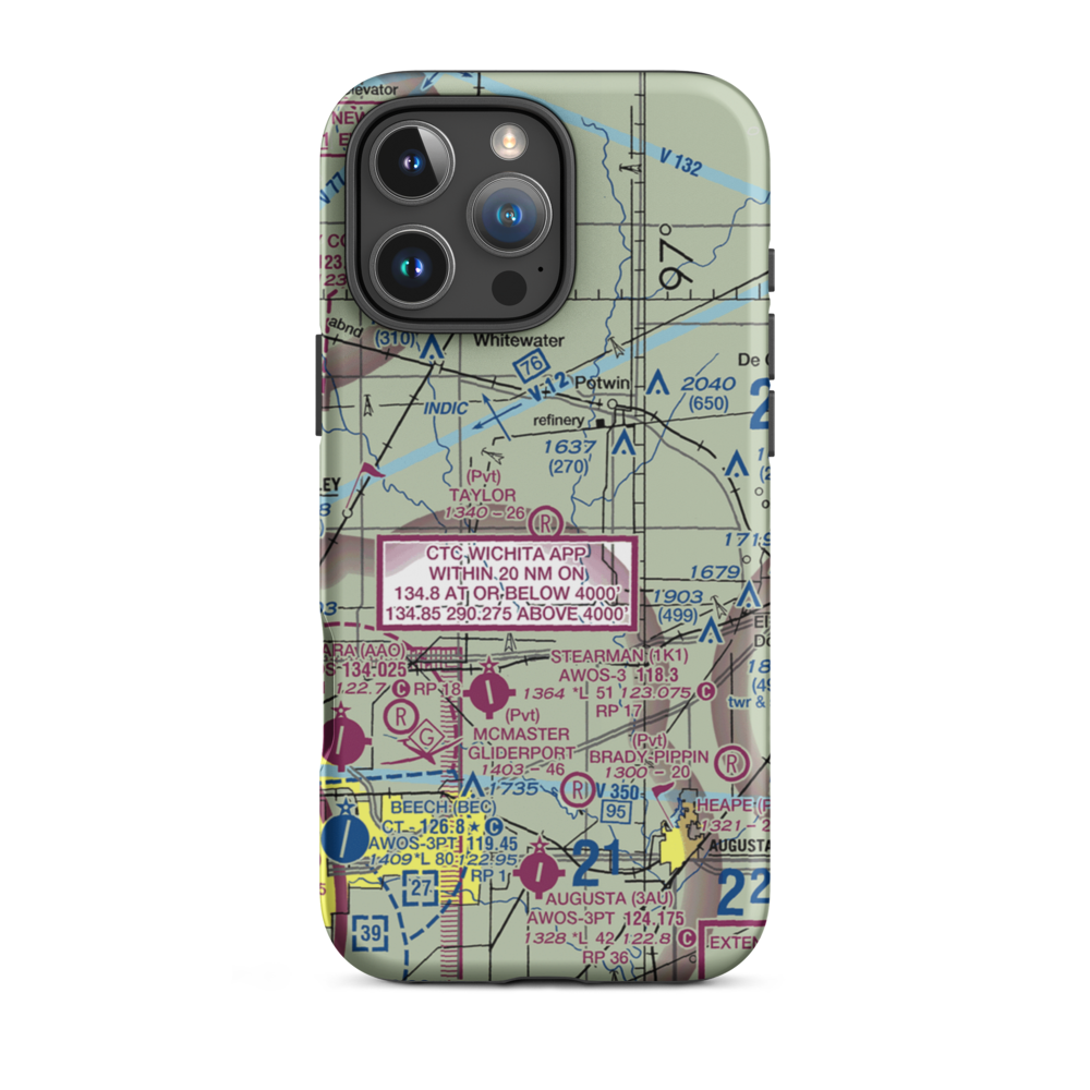 Taylor Airport (SN46) VFR Sectional  Tough iPhone Case iPhone 16 Pro Max model shown