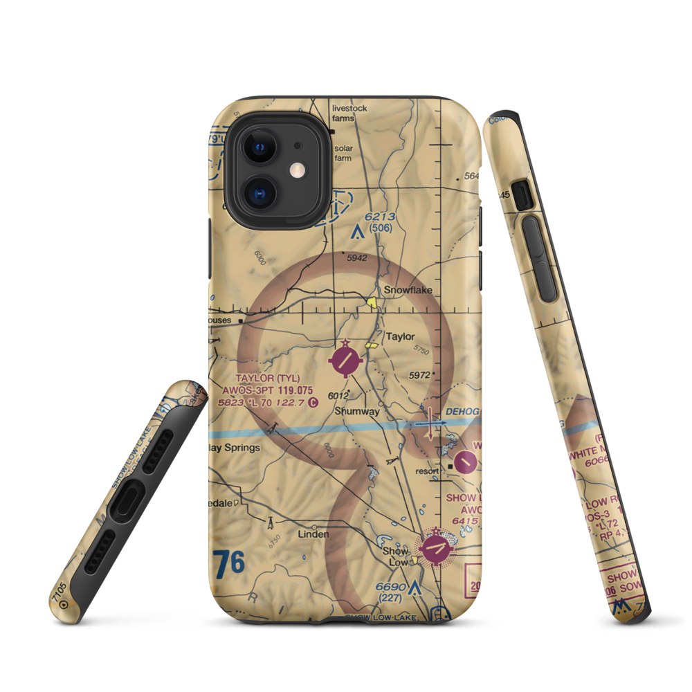 Taylor Airport (TYL) VFR Sectional  Tough iPhone Case iPhone 11 model shown