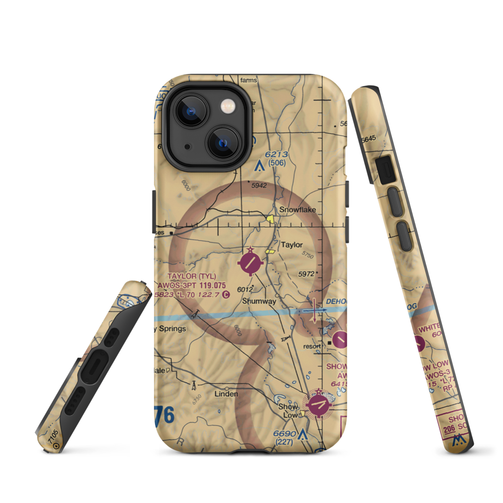 Taylor Airport (TYL) VFR Sectional  Tough iPhone Case iPhone 14 model shown