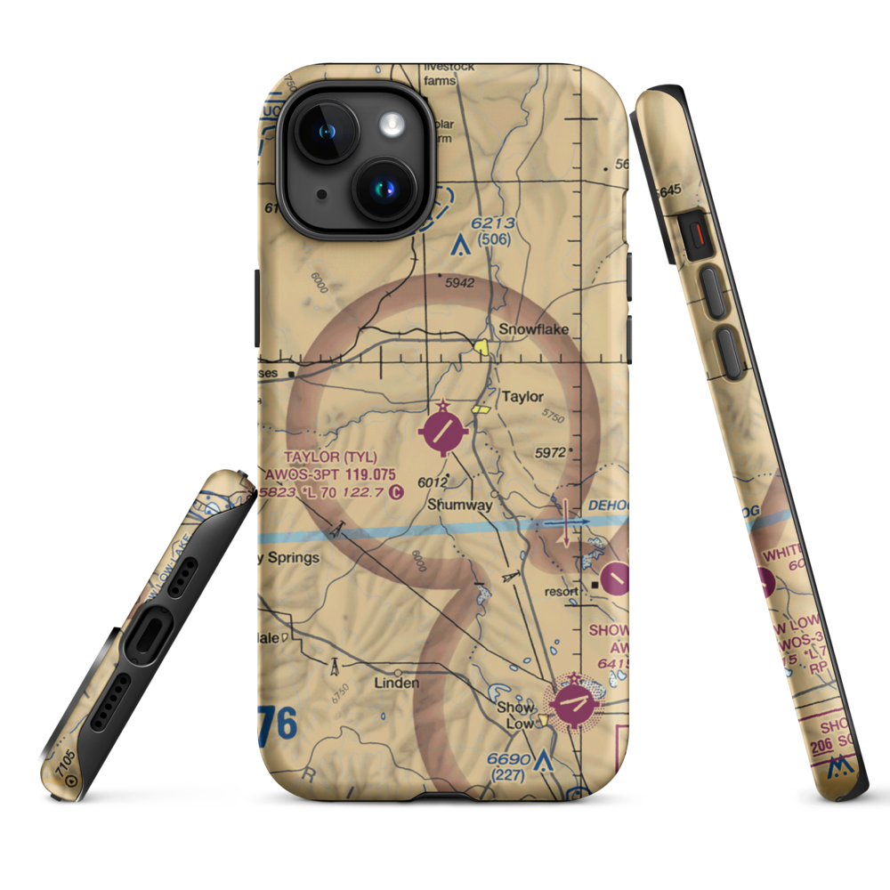 Taylor Airport (TYL) VFR Sectional  Tough iPhone Case iPhone 15 Plus model shown