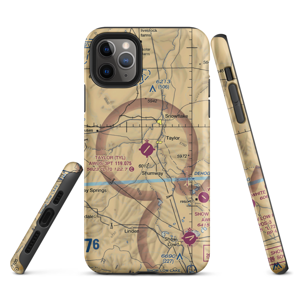 Taylor Airport (TYL) VFR Sectional  Tough iPhone Case iPhone 11 Pro Max model shown