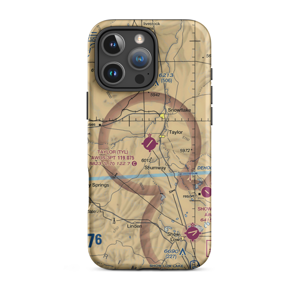 Taylor Airport (TYL) VFR Sectional  Tough iPhone Case iPhone 16 Pro Max model shown
