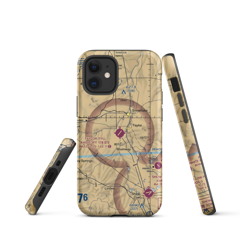 Taylor Airport (TYL) VFR Sectional  Tough iPhone Case iPhone 12 mini model shown
