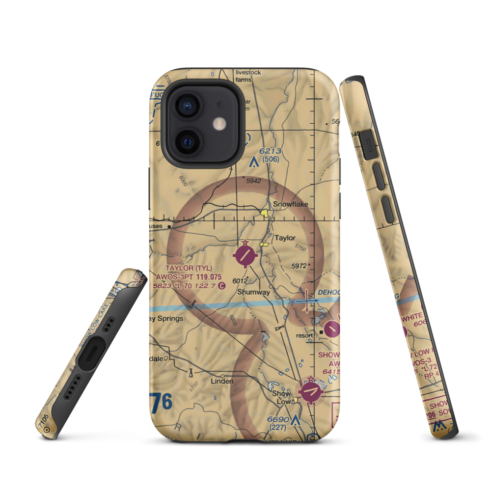 Taylor Airport (TYL) VFR Sectional  Tough iPhone Case iPhone 12 model shown