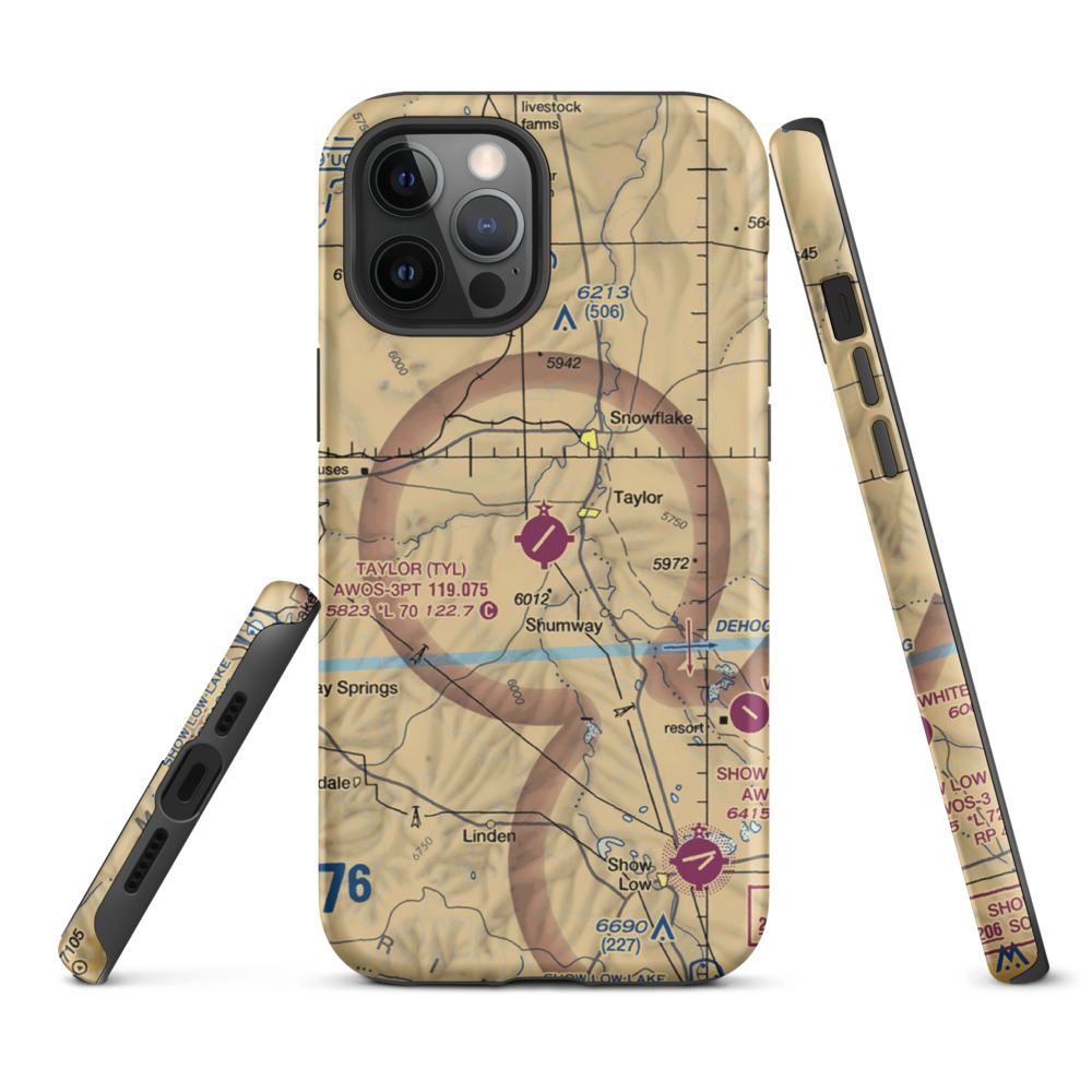 Taylor Airport (TYL) VFR Sectional  Tough iPhone Case iPhone 12 Pro Max model shown