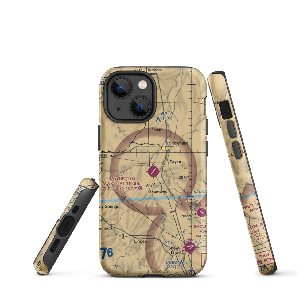 Taylor Airport (TYL) VFR Sectional  Tough iPhone Case iPhone 13 mini model shown