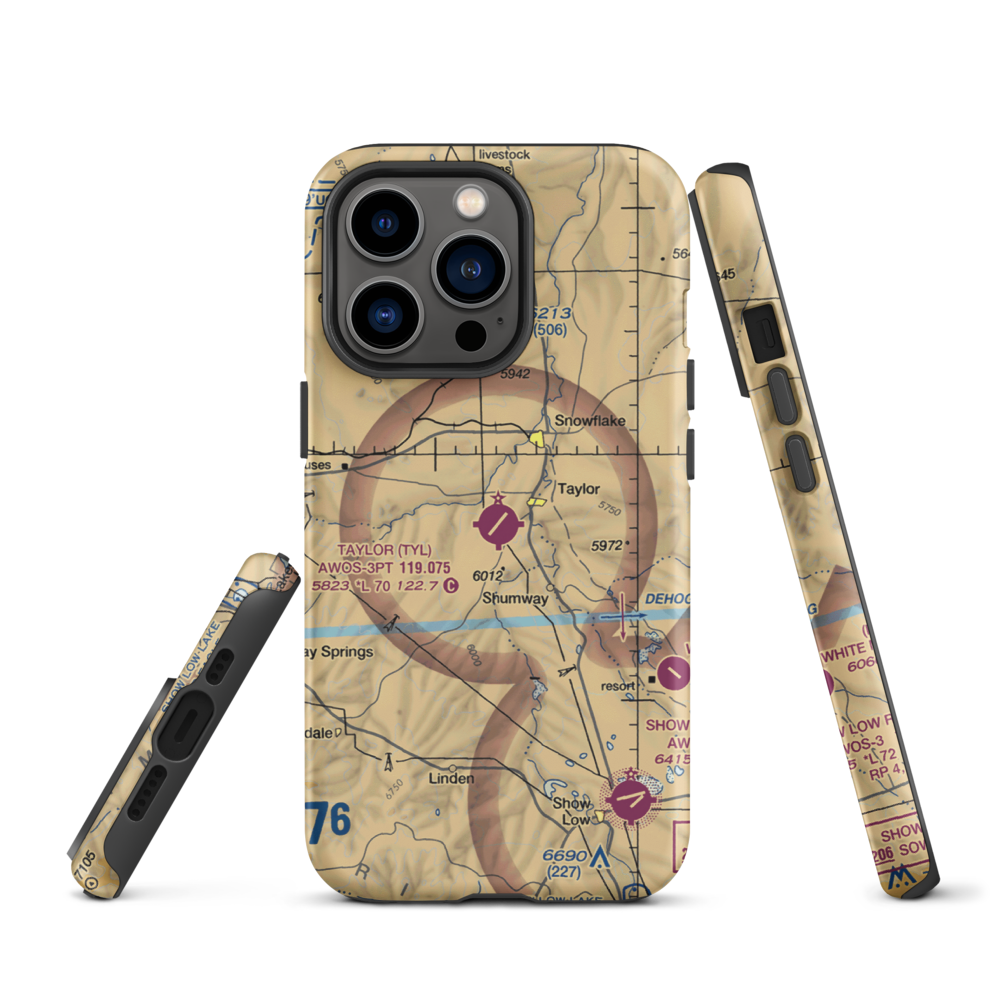 Taylor Airport (TYL) VFR Sectional  Tough iPhone Case iPhone 13 Pro model shown