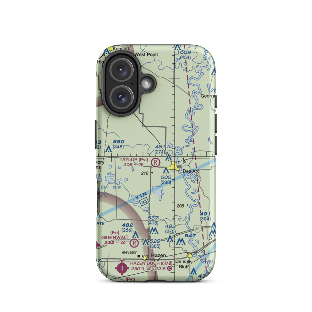 Taylor Airstrip (1AR2) VFR Sectional  Tough iPhone Case iPhone 16 model shown