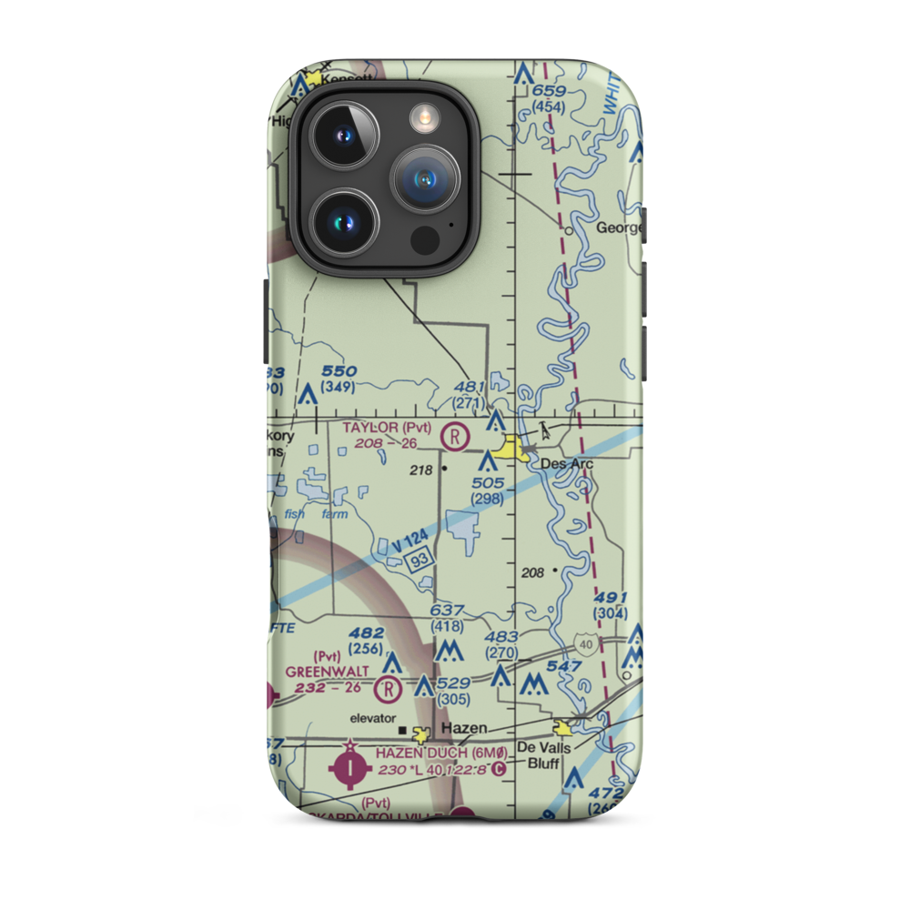 Taylor Airstrip (1AR2) VFR Sectional  Tough iPhone Case iPhone 16 Pro Max model shown