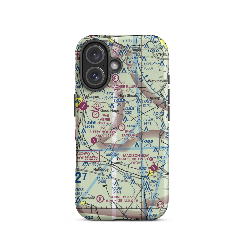 Taylor Field (GA16) VFR Sectional  Tough iPhone Case iPhone 16 model shown