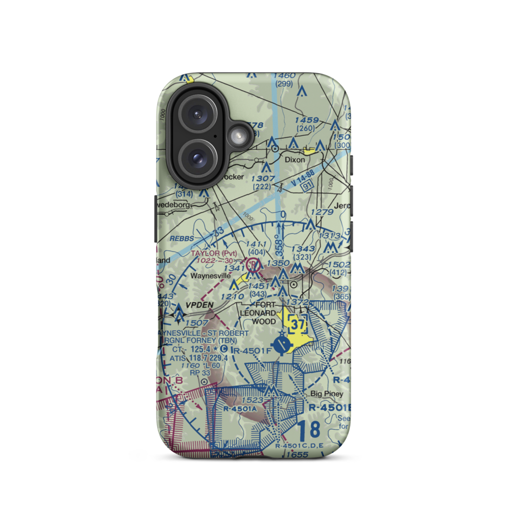 Taylor Field (MU78) VFR Sectional  Tough iPhone Case iPhone 16 model shown