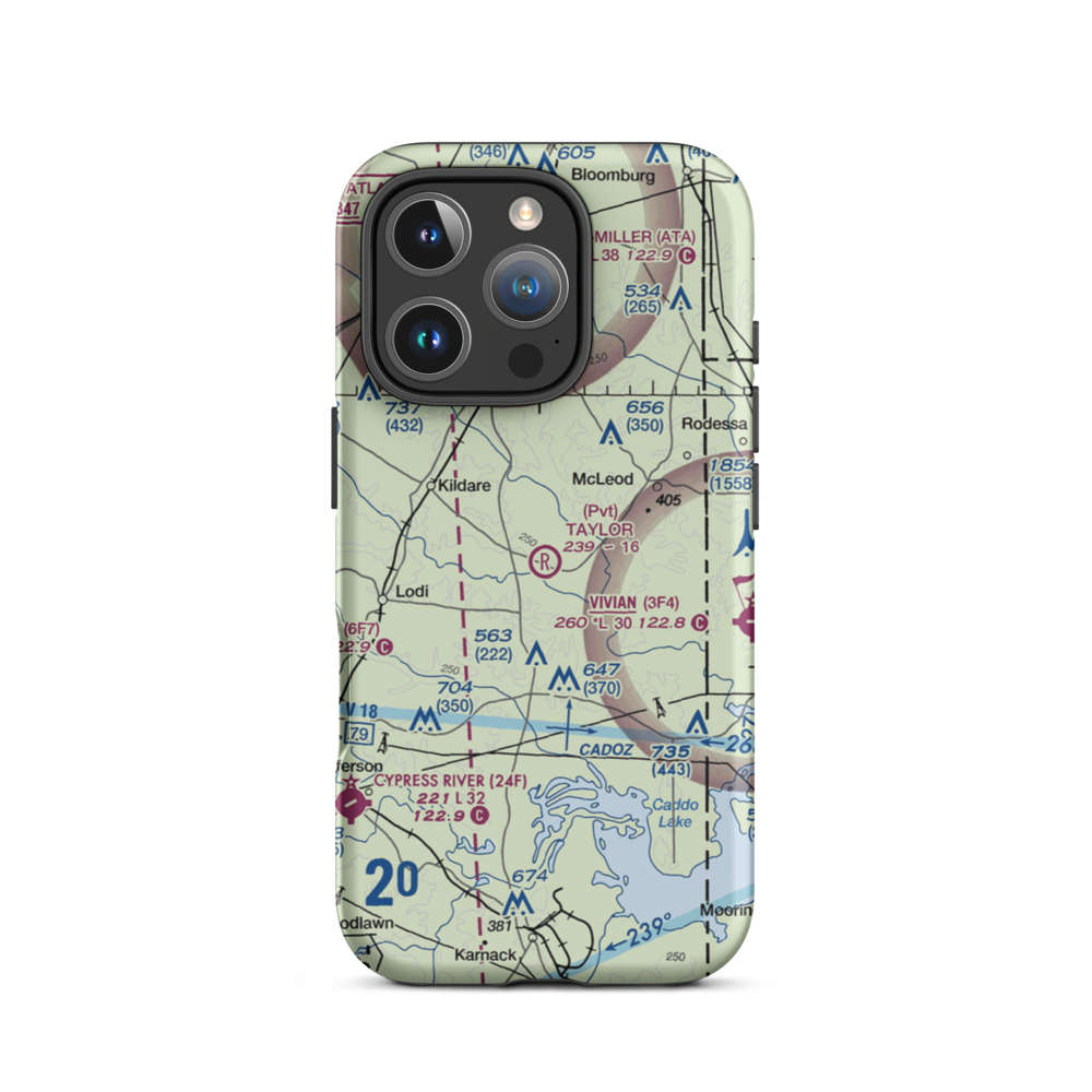 Taylor Field (TE72) VFR Sectional  Tough iPhone Case iPhone 16 Pro model shown