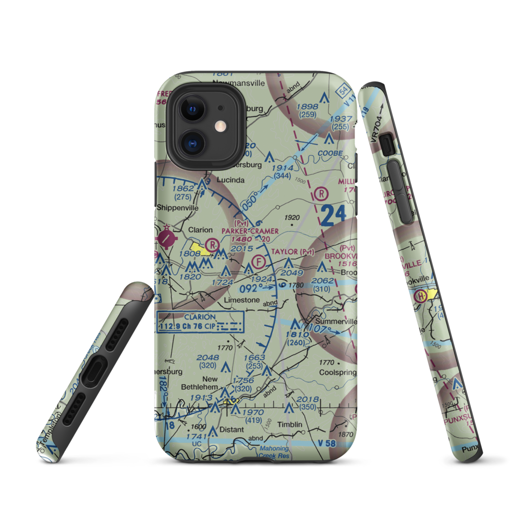 Taylor Flight Park Ultralightport (5PA9) VFR Sectional  Tough iPhone Case iPhone 11 model shown
