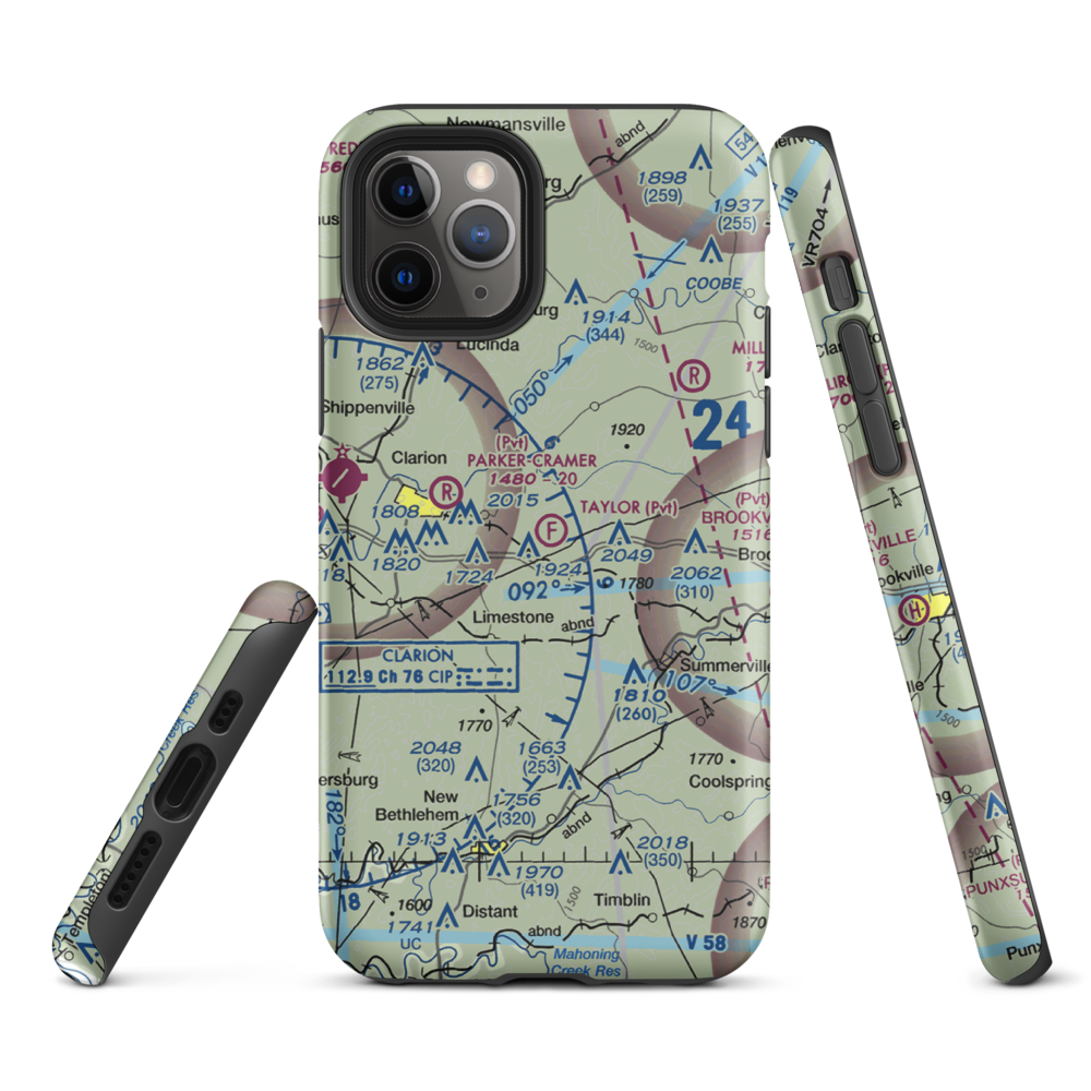 Taylor Flight Park Ultralightport (5PA9) VFR Sectional  Tough iPhone Case iPhone 11 Pro model shown