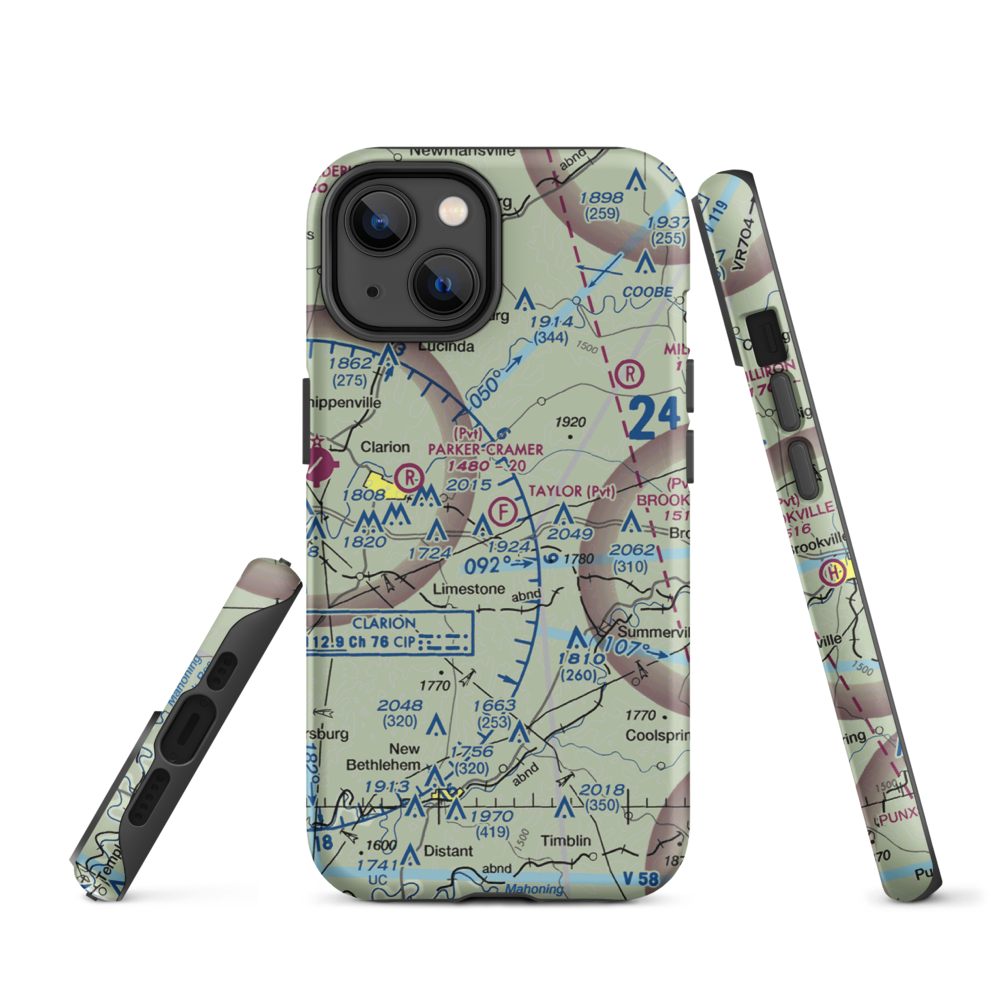 Taylor Flight Park Ultralightport (5PA9) VFR Sectional  Tough iPhone Case iPhone 14 model shown