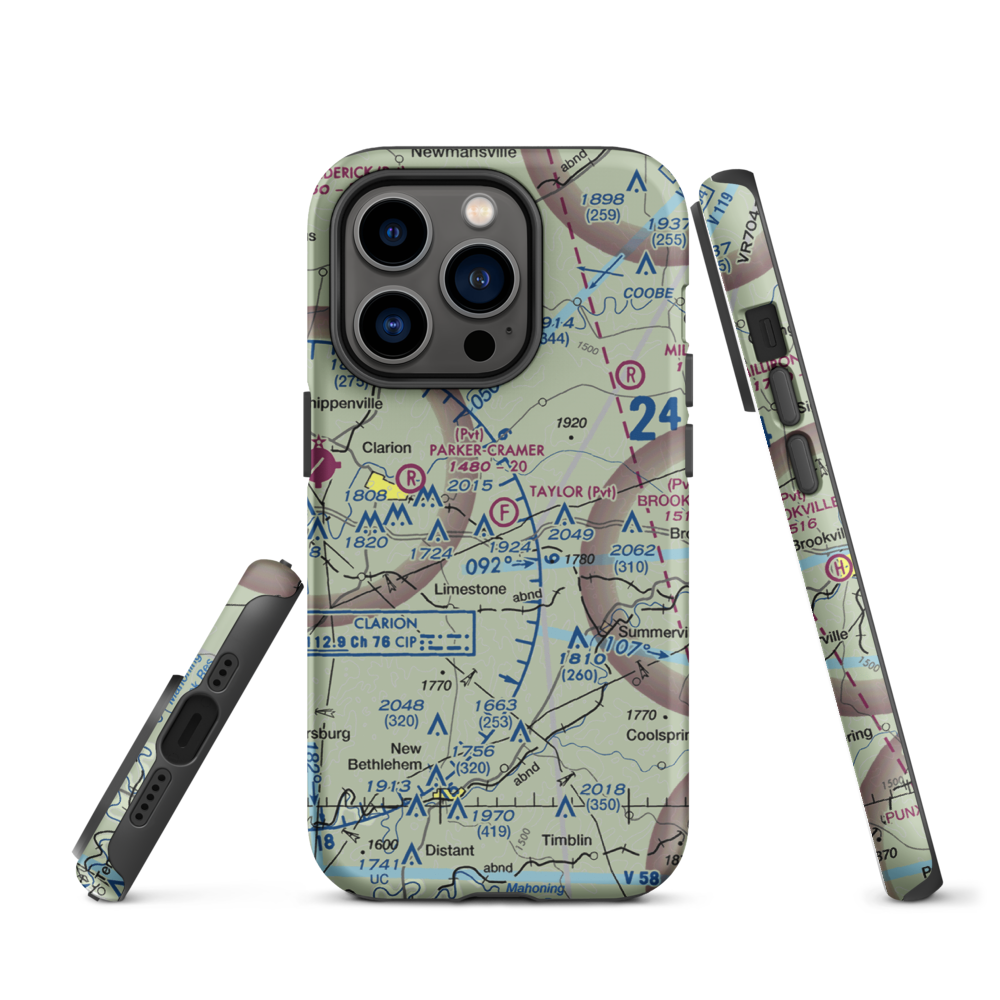 Taylor Flight Park Ultralightport (5PA9) VFR Sectional  Tough iPhone Case iPhone 14 Pro model shown