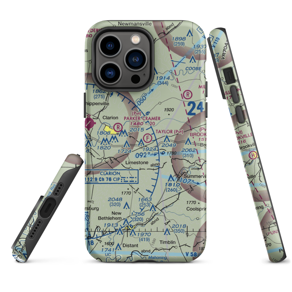 Taylor Flight Park Ultralightport (5PA9) VFR Sectional  Tough iPhone Case iPhone 14 Pro Max model shown