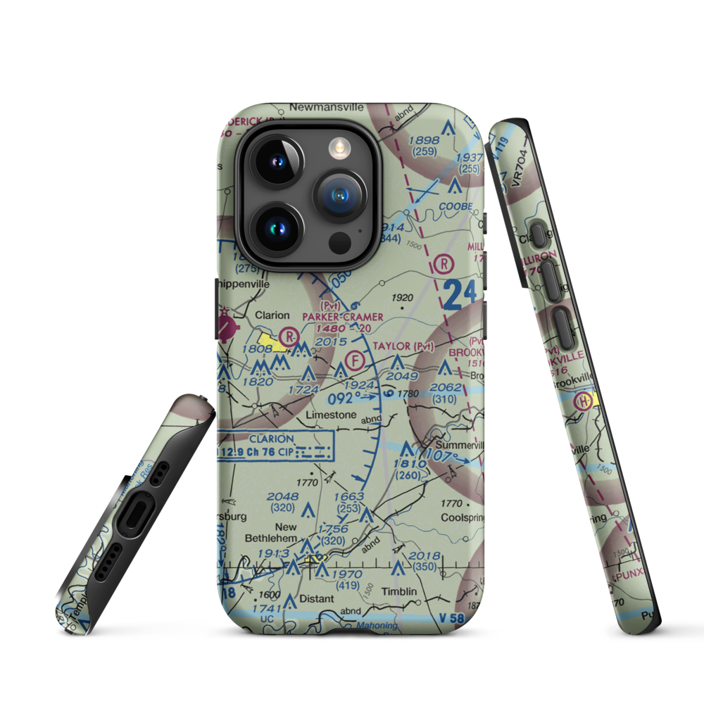 Taylor Flight Park Ultralightport (5PA9) VFR Sectional  Tough iPhone Case iPhone 15 Pro model shown