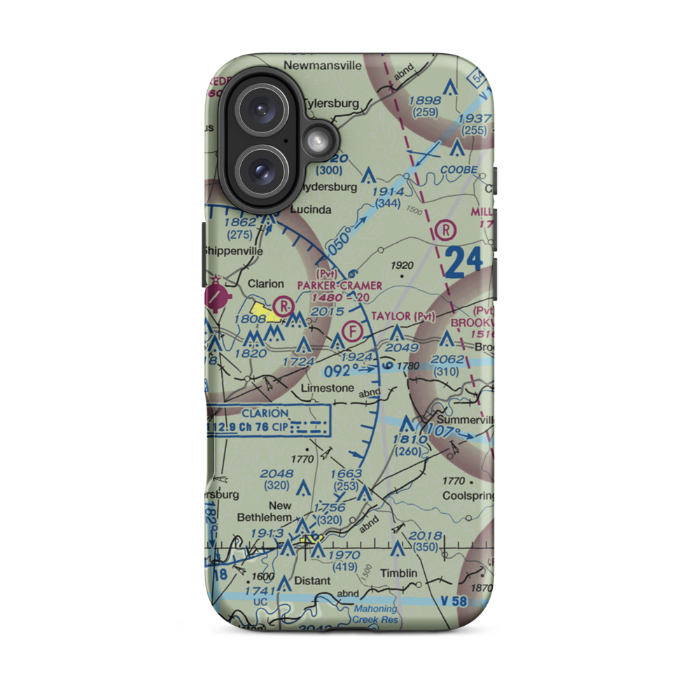 Taylor Flight Park Ultralightport (5PA9) VFR Sectional  Tough iPhone Case iPhone 16 Plus model shown