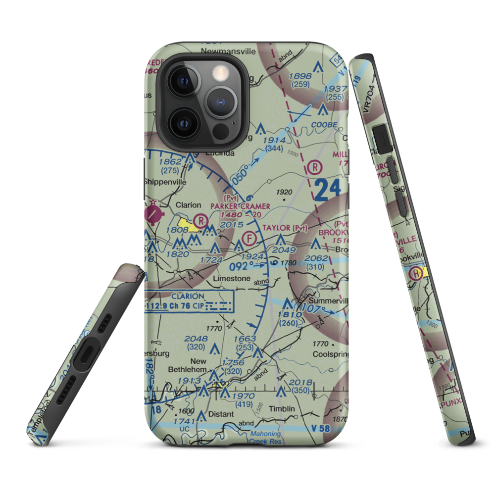 Taylor Flight Park Ultralightport (5PA9) VFR Sectional  Tough iPhone Case iPhone 12 Pro Max model shown