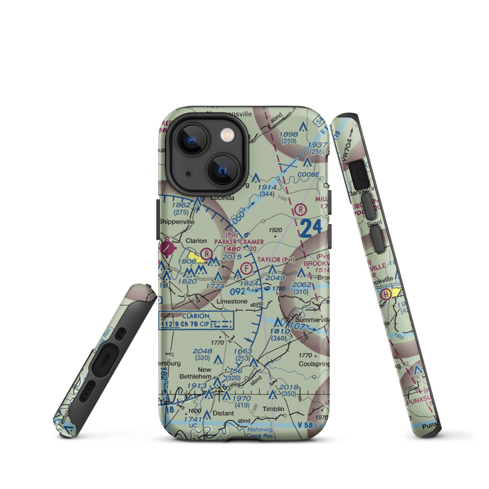 Taylor Flight Park Ultralightport (5PA9) VFR Sectional  Tough iPhone Case iPhone 13 mini model shown