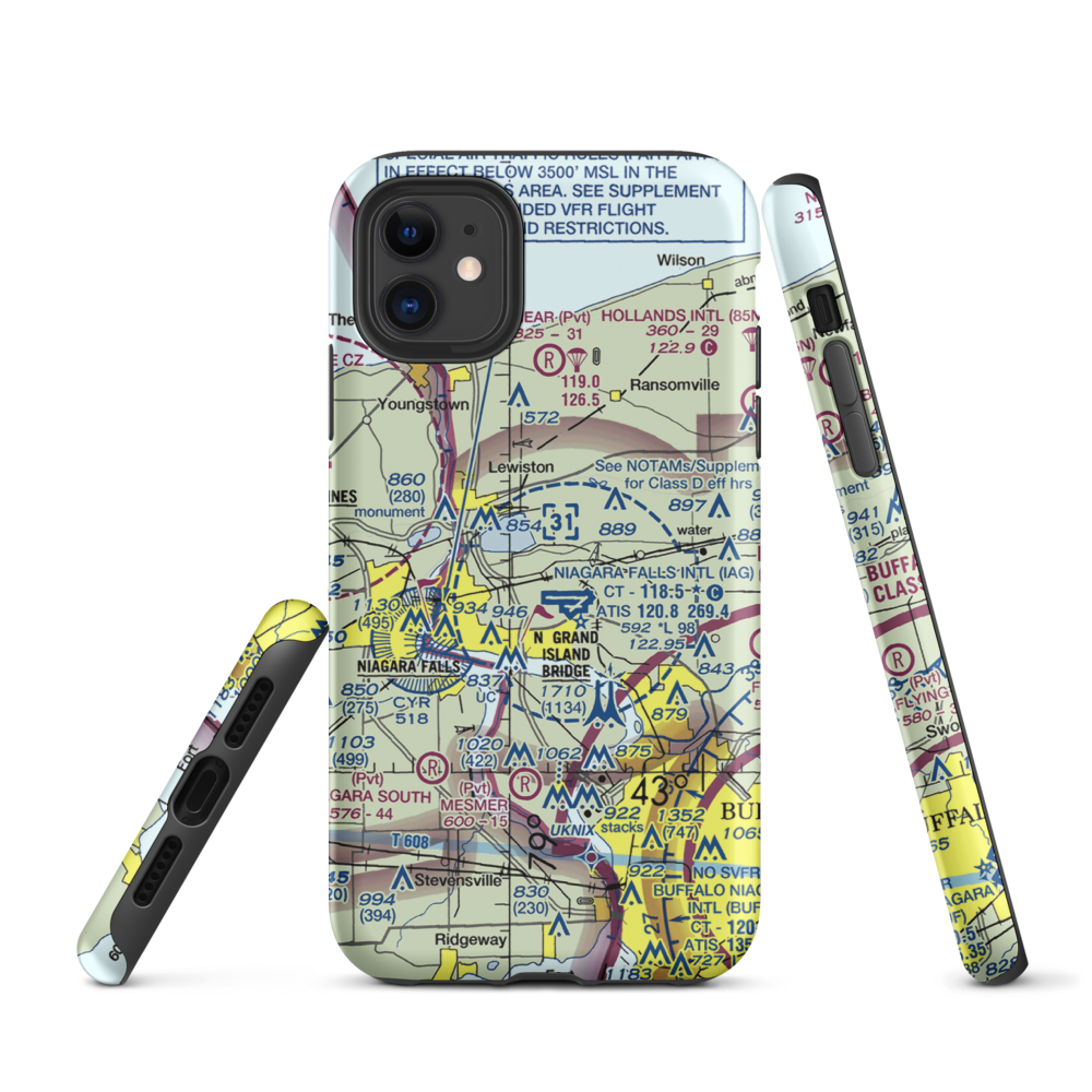 Taylor Johnson Airport (NY24) VFR Sectional  Tough iPhone Case iPhone 11 model shown