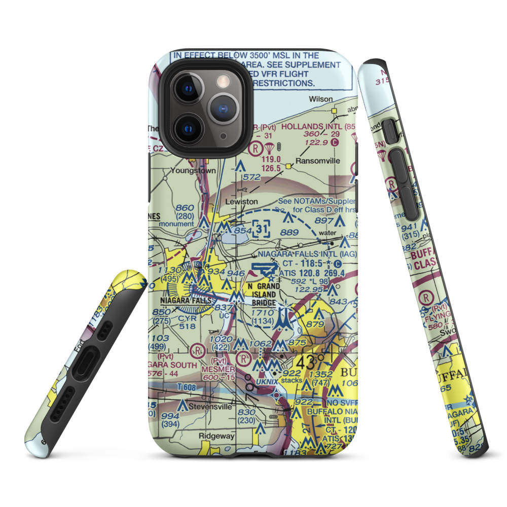 Taylor Johnson Airport (NY24) VFR Sectional  Tough iPhone Case iPhone 11 Pro model shown