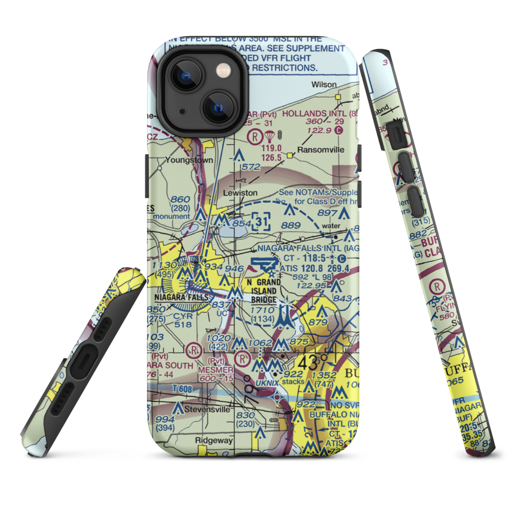 Taylor Johnson Airport (NY24) VFR Sectional  Tough iPhone Case iPhone 14 Plus model shown
