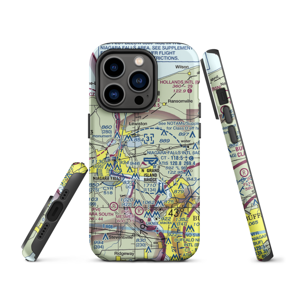 Taylor Johnson Airport (NY24) VFR Sectional  Tough iPhone Case iPhone 14 Pro model shown