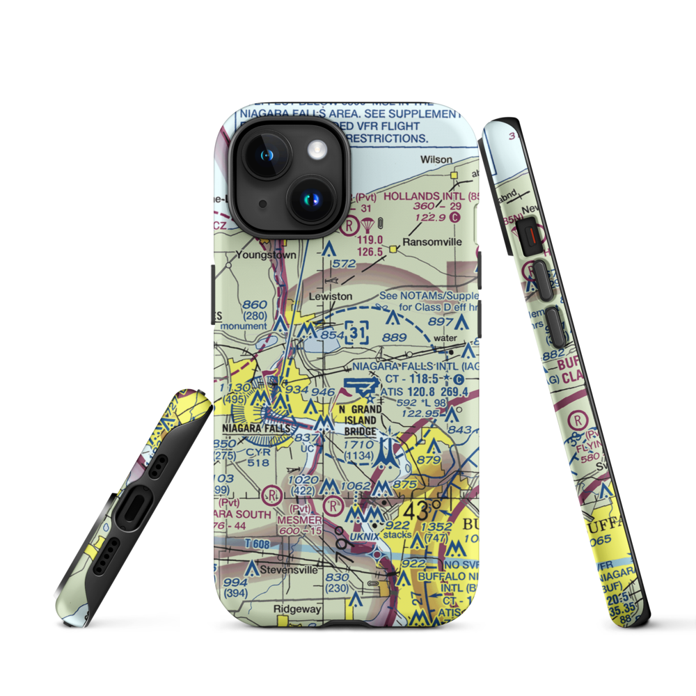 Taylor Johnson Airport (NY24) VFR Sectional  Tough iPhone Case iPhone 15 model shown