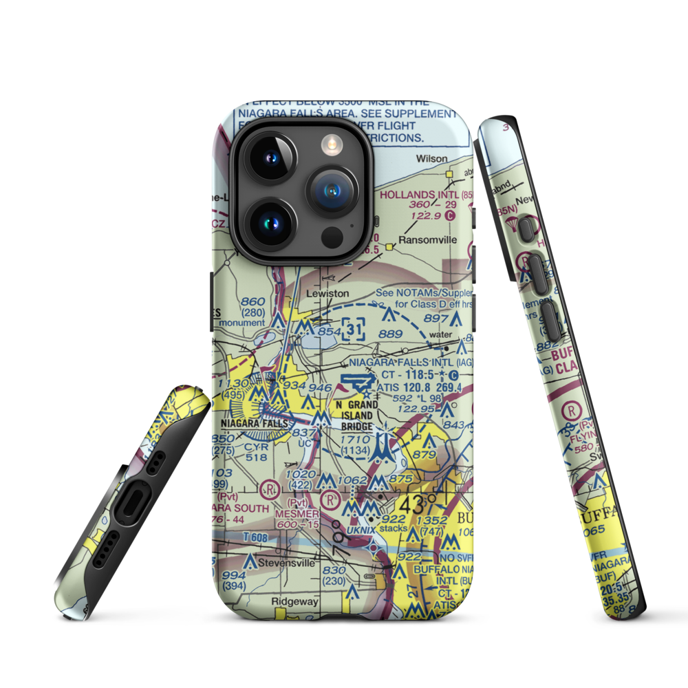 Taylor Johnson Airport (NY24) VFR Sectional  Tough iPhone Case iPhone 15 Pro model shown