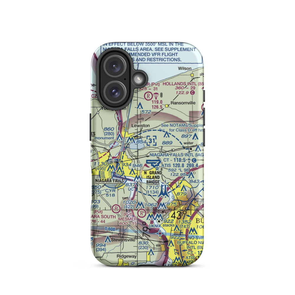 Taylor Johnson Airport (NY24) VFR Sectional  Tough iPhone Case iPhone 16 model shown