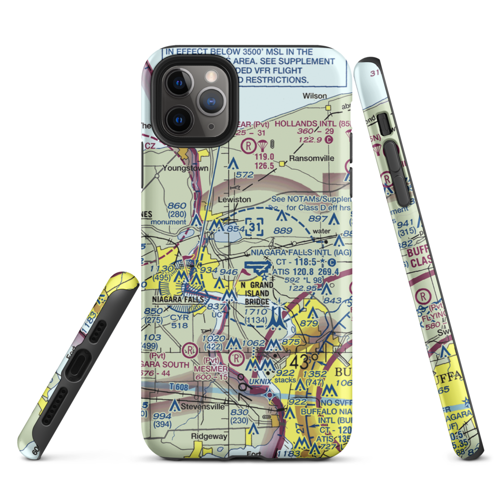Taylor Johnson Airport (NY24) VFR Sectional  Tough iPhone Case iPhone 11 Pro Max model shown