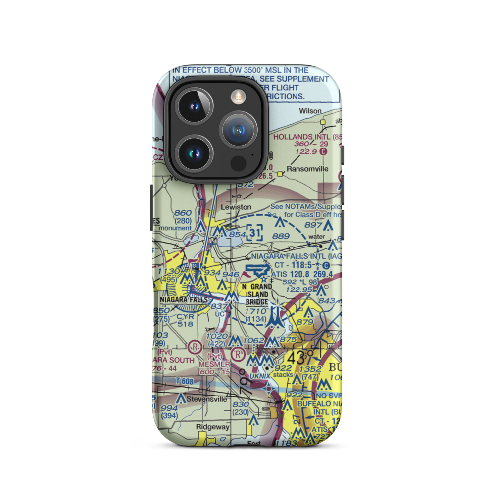 Taylor Johnson Airport (NY24) VFR Sectional  Tough iPhone Case iPhone 16 Pro model shown