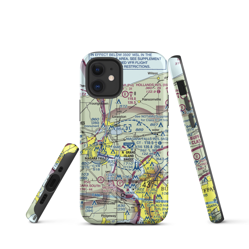 Taylor Johnson Airport (NY24) VFR Sectional  Tough iPhone Case iPhone 12 mini model shown