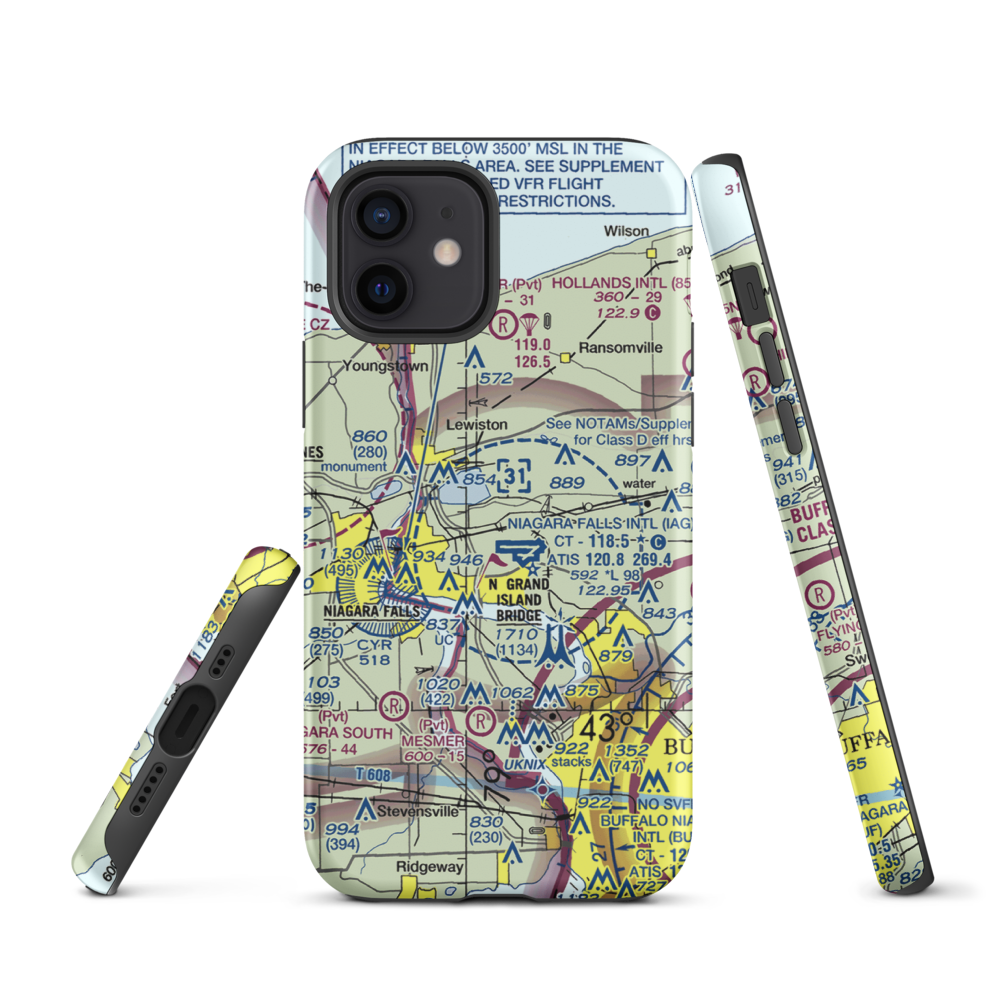 Taylor Johnson Airport (NY24) VFR Sectional  Tough iPhone Case iPhone 12 model shown