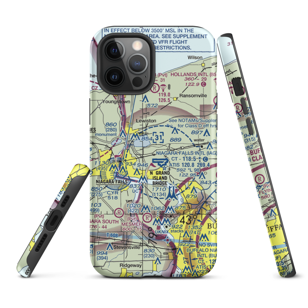 Taylor Johnson Airport (NY24) VFR Sectional  Tough iPhone Case iPhone 12 Pro Max model shown