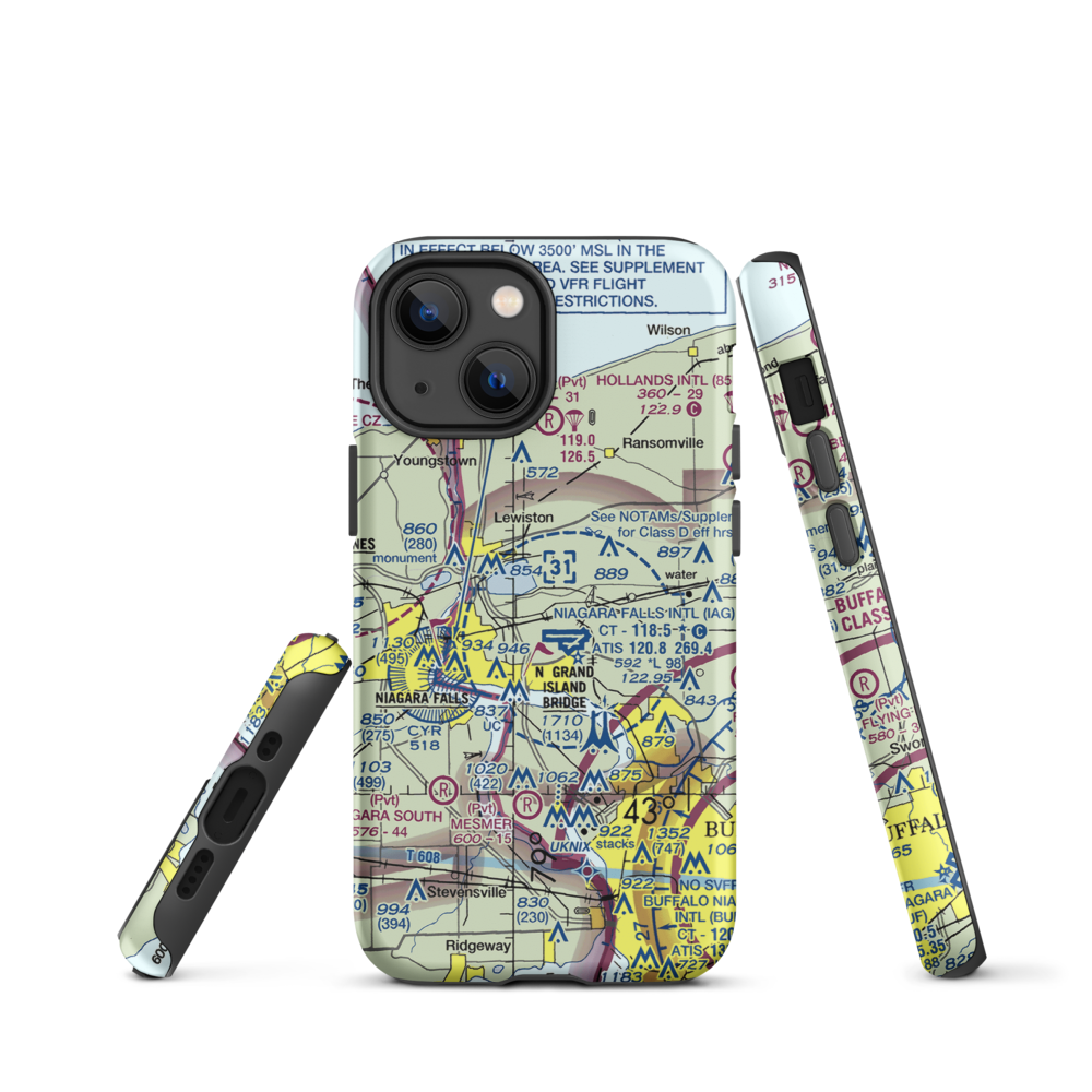Taylor Johnson Airport (NY24) VFR Sectional  Tough iPhone Case iPhone 13 mini model shown