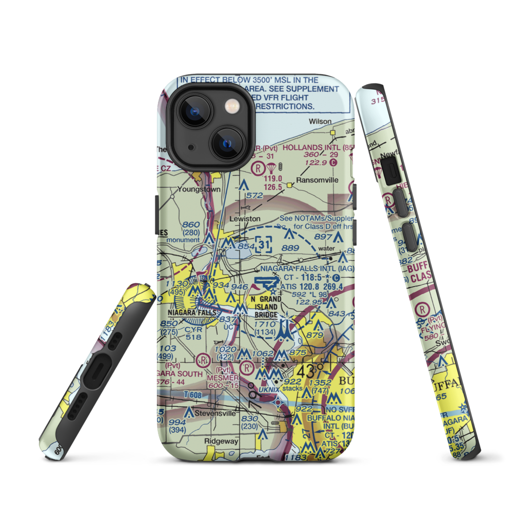 Taylor Johnson Airport (NY24) VFR Sectional  Tough iPhone Case iPhone 13 model shown