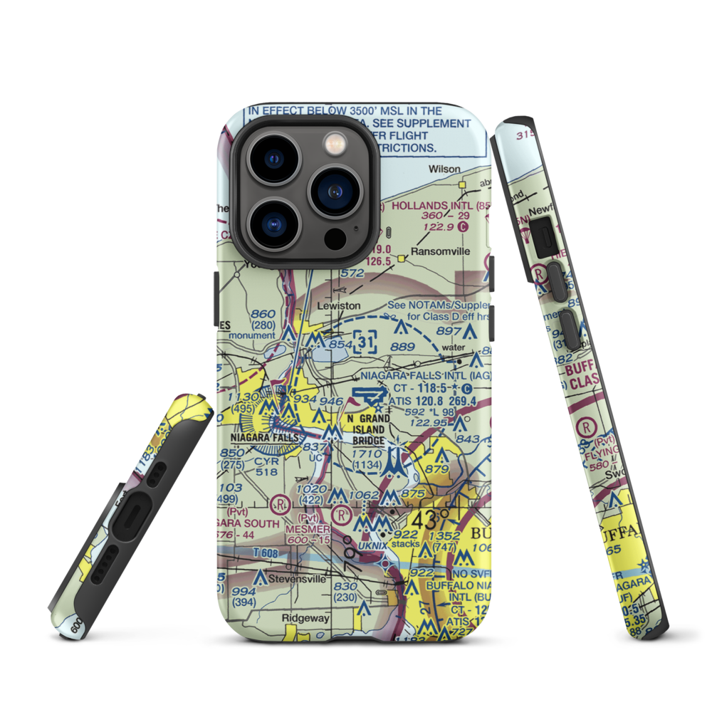 Taylor Johnson Airport (NY24) VFR Sectional  Tough iPhone Case iPhone 13 Pro model shown