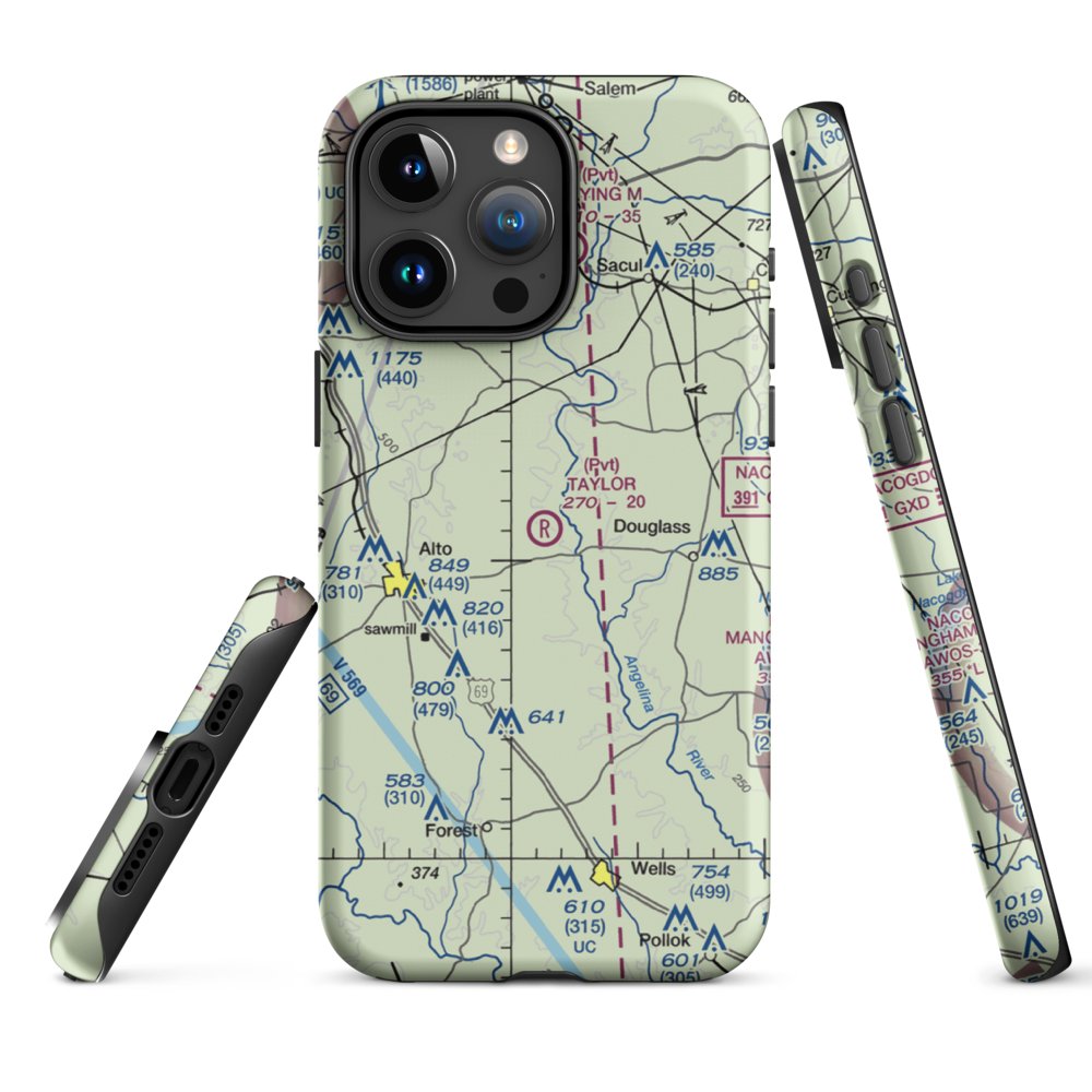 Taylor Ranch Airport (9TA8) VFR Sectional  Tough iPhone Case iPhone 15 Pro Max model shown