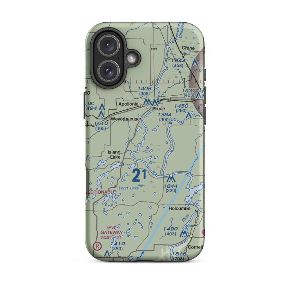 Taylorport Airport (WN90) VFR Sectional  Tough iPhone Case iPhone 16 Plus model shown